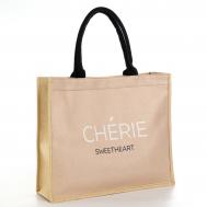 Сумка женская пляжная cherie, 41.5×34×12 см, бежевая NAZAMOK