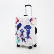 Чехол на чемодан m, цвет белый/разноцветный NO BRAND