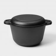 Кастрюля , 6 л, с крышкой-сковородой d=26 см, чугун Wild Kitchen