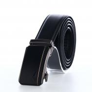 Ремень мужской, ширина 3,6 см, пряжка автомат, цвет черный NO BRAND