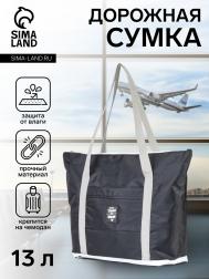 Сумка дорожная на молнии, черная NO BRAND