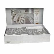 Постельное белье с покрывалом-пледом Almila цвет: серый (евро) ZEBRA CASA
