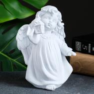 Фигурка Ангел с фонариком цвет: белый (7х10х15 см) Хорошие сувениры