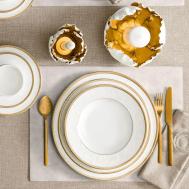 Тарелка обеденная Баглиони цвет: белый, золотой (27 см) Togas
