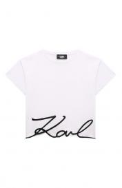 Хлопковая футболка KARL LAGERFELD KIDS
