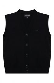 Жилет из хлопка и шерсти Emporio Armani