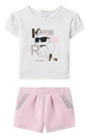Комплект из футболки и шорт KARL LAGERFELD KIDS