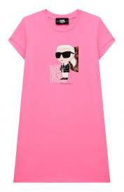 Хлопковое платье KARL LAGERFELD KIDS
