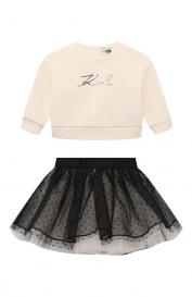 Комплект из свитшота и юбки KARL LAGERFELD KIDS