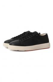 Кожаные кеды Cleanic Santoni