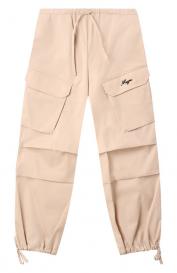 Хлопковые брюки-карго MSGM Kids
