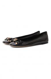 Кожаные балетки Opera Bow Versace