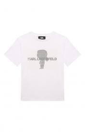 Хлопковая футболка KARL LAGERFELD KIDS