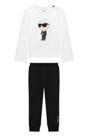 Комплект из лонгслива и брюк KARL LAGERFELD KIDS