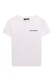 Хлопковая футболка KARL LAGERFELD KIDS