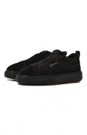 Замшевые кеды Santoni