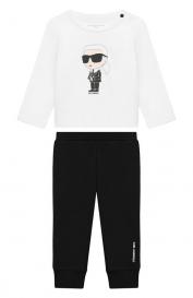 Комплект из лонгслива и брюк KARL LAGERFELD KIDS