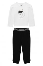 Комплект из лонгслива и брюк KARL LAGERFELD KIDS