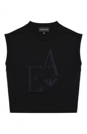 Жилет из хлопка и вискозы Emporio Armani
