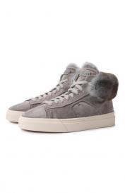 Замшевые кеды Santoni