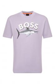Хлопковая футболка Boss Orange