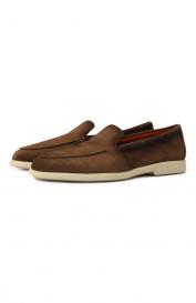 Замшевые лоферы Malibu Santoni