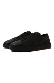 Кожаные кеды Cleanic Santoni