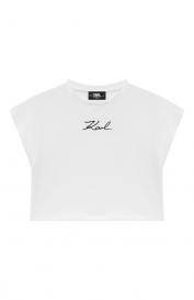 Хлопковая футболка KARL LAGERFELD KIDS