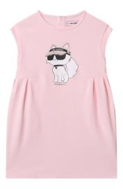 Хлопковое платье KARL LAGERFELD KIDS