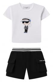 Комплект из футболки и шорт KARL LAGERFELD KIDS