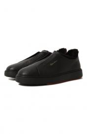 Кожаные кеды Santoni