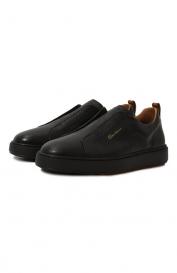 Кожаные кеды Cleanic Santoni