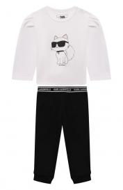 Комплект из лонгслива и брюк KARL LAGERFELD KIDS