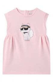 Хлопковое платье KARL LAGERFELD KIDS