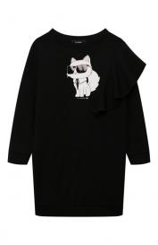 Хлопковое платье KARL LAGERFELD KIDS