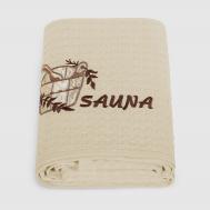 Полотенце вафельное  sauna brown 100x150 Asil