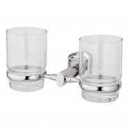 Подстаканник двойной, стекло  прозрачный с серебряным (3028D) Wasserkraft