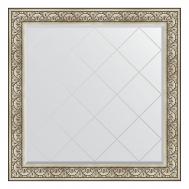 Зеркало с гравировкой в багетной раме  барокко серебро 106 мм 110x110 см Evoform