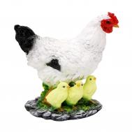 Декоративная садовая фигура  Курица с тремя цыплятами Н-28см,L30cм Тпк полиформ