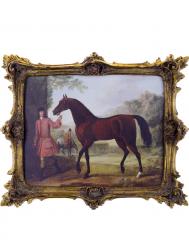 Панно  Лошадь и мужчина, прямоугольное, 33x27x3 см ГЛАСАР