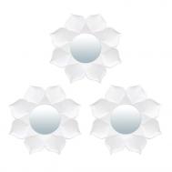 Комплект декоративных зеркал "Бордо", белый,  3шт, 25 см, D зеркала 10 см QY