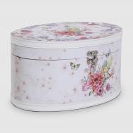 Шкатулка  Цветение, белая с розовыми цветами, 26,3х19,5х13,3 см Fuzhou star
