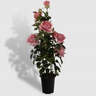 Роза  в кашпо бледно-розовая искусственная 102 см Tianjin