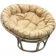 Кресло-папасан  brown с подушкой бежевое Rattan grand
