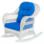 Кресло-качалка  white с подушками Rattan grand