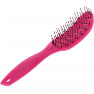 Расческа  каркасная для укладки волос с пластиковыми зубьями L-23 розовая Nice View
