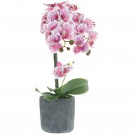 Цветок искусственный в горшке  орхидея бело-розовая, 3 цвета 42 см Fuzhou Light