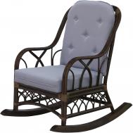 Кресло-качалка  Dark brown с подушками Rattan grand