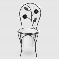 Кашпо для цветов  в форме стула белое с чёрным 16х14х28 см Ningde qinyuan