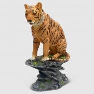 Фигура  тигр сидит на камне 17x28x11 cм Тпк полиформ